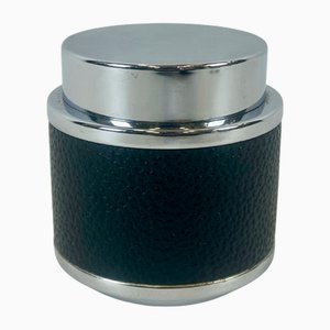 Vintage Danish Leather and Steel Cigarette Dispenser from Bernadotte & Bjorn, 1960s