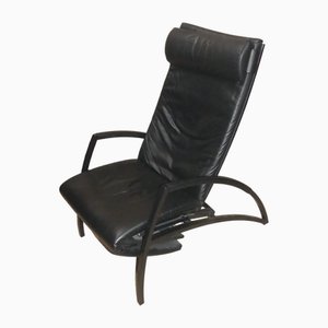 Leather Pax Relax Lounge Chair with Black Metal Frame by Interprofil