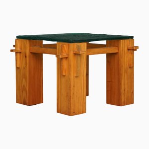 Mesa de centro brutalista vintage de pino, años 70
