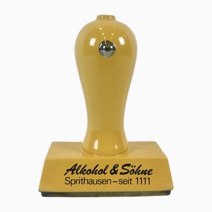 Timbre de Bouteille de Liqueur Vintage en Céramique de Alkohol & Sohne, 1980s