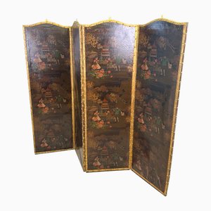 Chinoiserie Lederschirm, 19. Jh., 1890