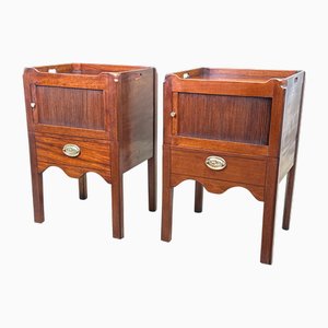 18th Century Mahogany Bedside Nightstands, 1780, Set of 2