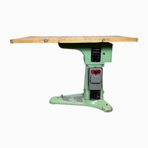 Industrial Green Cast Iron Table, 1960s
