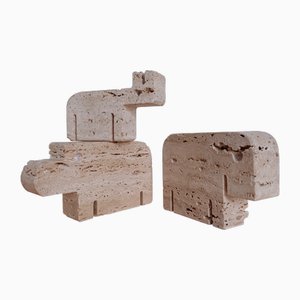 Travertine Animals, 1970s, Set of 3