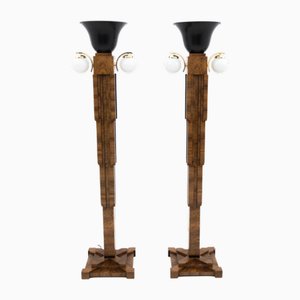Polish Art Deco Floor Lamps, 1940, Set of 2