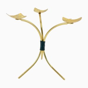 Vintage Brass and Aluminium Candleholder in the style of Carl Auböck, 1960s