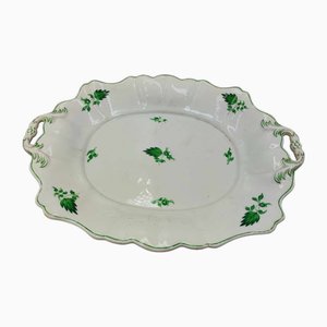 Plato con hojas de porcelana de antes de la guerra, Viena, década de 1890