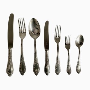 Vintage Silver Plated Cassette Box Cutlery Set, 1965, Set of 83