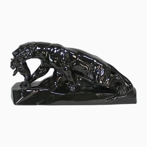 Pantera Art Déco de cerámica, años 20