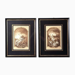 French Artist, Mythological Scenes, 1850, Lithographs, Set of 2