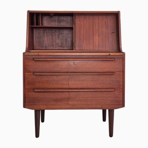 Danish Secretary in Teak with Mirror and Pull Out Desk, 1960s