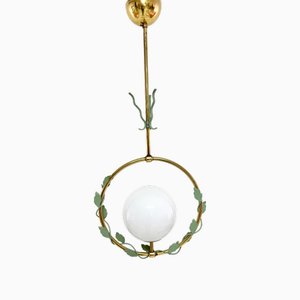 Schwedische Moderne Hängelampe aus Messing, 1950er