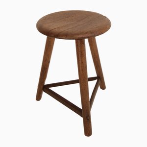 Deutscher industrieller Ama Dreibein Holzhocker, 1930er