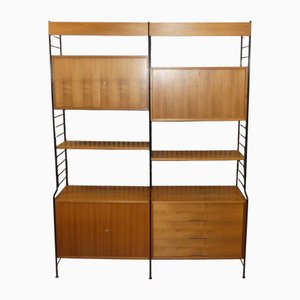 Großes String Ladder Regal mit Schrank aus Stahl & Draht und Schubladenelementen von WHB