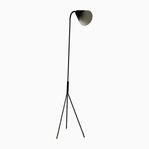 Lampada da terra Grasshopper nera di Svend Aage Holmsorensen, Danimarca, anni '50