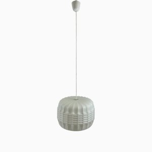 Large Milk Glass Pendant Lamp from Osvětlovací Sklo Valašské Meziříčí, 1960s