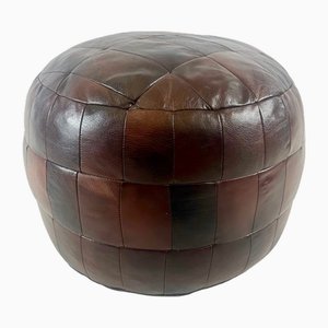 Patchwork Pouf oder Ottomane aus Leder von De-Sede, 1980er