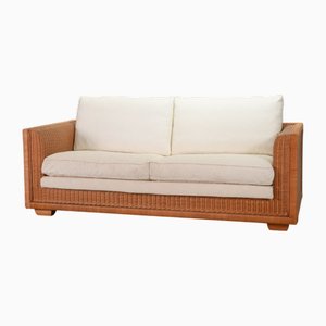Italienisches Gasparucci Reed White Lounge Gewächshaus Sofa. Italien, 1980er