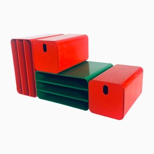 Mid-Century Modern Design Modular Storage Set by Georges Coslin for Up Collezioni Longato, Italy, 1960s, Set of 4