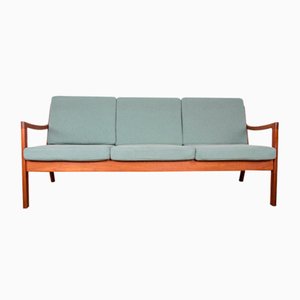 Danish Senator 3-Seater Sofa in Teak and New Fabric by Ole Wanscher for France & Søn / France & Daverkosen, 1960s