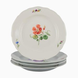 Piatti da portata in porcellana con motivi floreali di Meissen, Germania, fine XIX secolo, set di 4