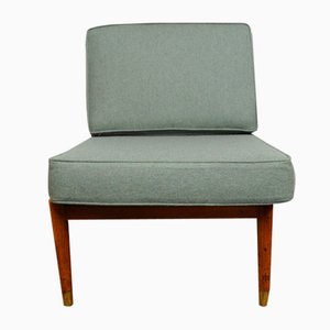Niedriger Schwedischer Niedriger Sessel aus Buche in Blassgrün, Folke Ohlsson für Dux zugeschrieben, 1960er
