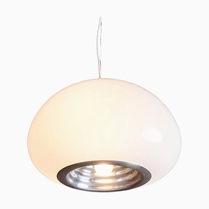 Lámpara colgante en blanco y negro atribuida a Castiglioni para Flos, años 60
