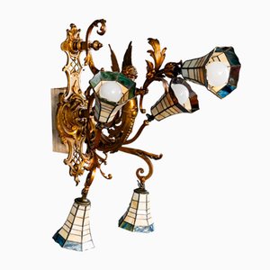 Vintage Wandlampe aus Bronze