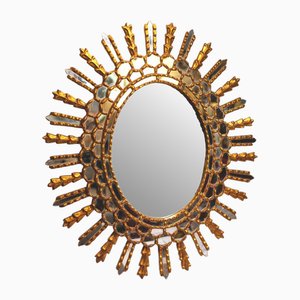 Italian Giltwood Sun Bursting Mirror, 1950s