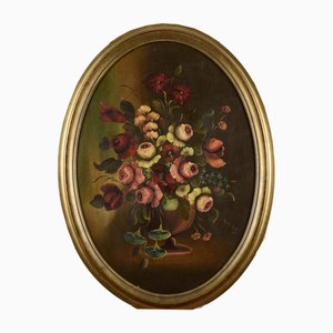 Oval Still Life, Oil Painting on Canvas, 1980s