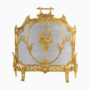 Large Napoleon III Louis XV Style Ormolu Fire Screen