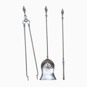 Polished Steel Companion Fire Tools, Set of 4