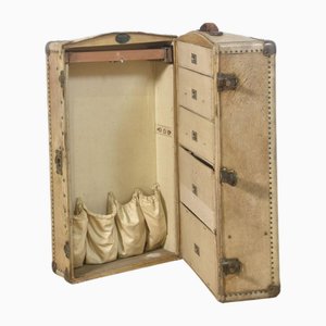 Baule da viaggio in pelle di Pretot Paris, fine XIX secolo