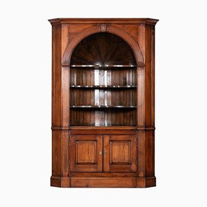 English Georgian Pine Barrel Back Corner Cabinet, 1820s