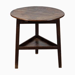 English Oak 2-Tier Cricket Table, 1820s