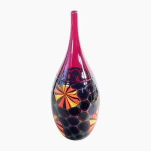 Vase aus mundgeblasenem Glas von Paolo Crepax