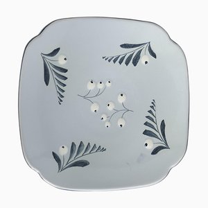 Mid-Century Modern French Blue Plate by Eva Jancke-Björk for Bo Fajans, 1950s