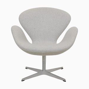 Swan Chair in Grey Divina Melange Fabric by Arne Jacobsen