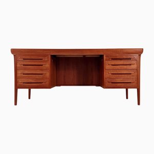 Danish Teak Executive Desk by Ib Kofod Larsen, 1960s