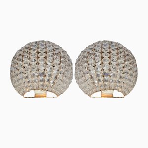Crystal Glass Wall Lights, 1960s, Set of 2
