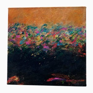 Barbara McGivern, Estudio 242, óleo y pan de oro sobre lienzo