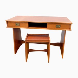 Bureau avec Tabouret Assorti de Gautier, 1960s, Set de 2