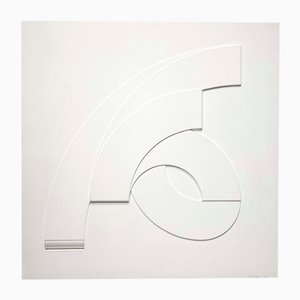 Henk Van Putten, Metronomic Motion Relief in bianco, 1985, Olio e MDF
