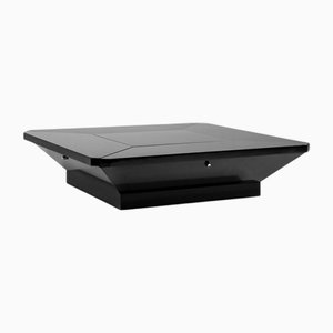 Coclea Cocktail Table in Black Lacquered Wood and Chromed Metal by Fabrizio Cocchia for Sormani, 1971