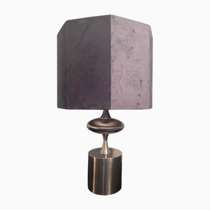 Barber Tischlampe aus gebürstetem Stahl, Philippe Barbier zugeschrieben, 1970er