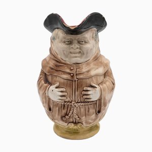 Antique Laughing Monk Majolica Pitcher from Onnaing, 1890s