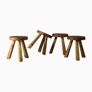Holzhocker, 1980er, 4er Set
