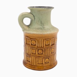 Mid-Century Green and Brown Form 61-17 Vase from Bay Keramik, 1970s
