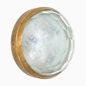 Faceted Glass Ceiling Lamp by Gino Paroldo for Dino Dei, 1960s