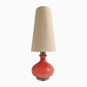 Large Vintage Italian Orange Table Lamp, 1970s